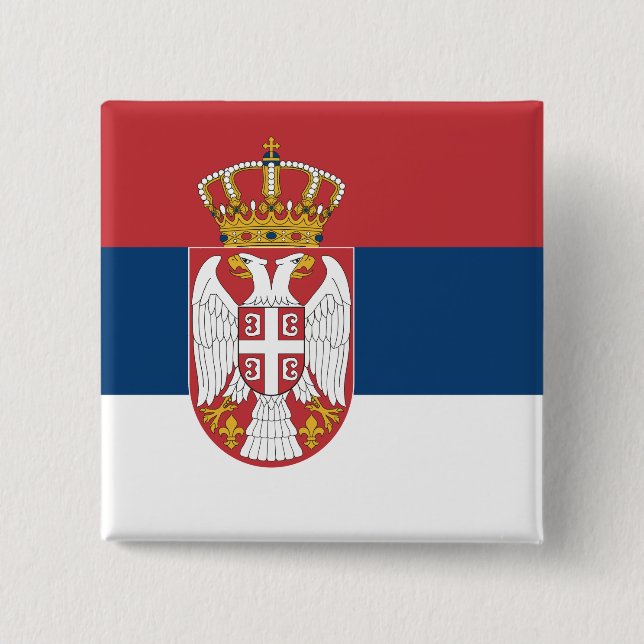 Serbia (Serbian) Flag 15 Cm Square Badge (Front)
