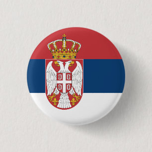 Serbia (Serbian) Flag 3 Cm Round Badge