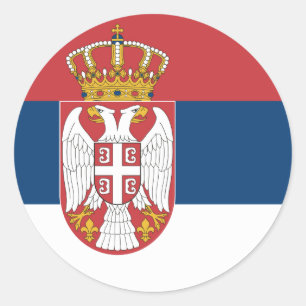 Serbia (Serbian) Flag Classic Round Sticker