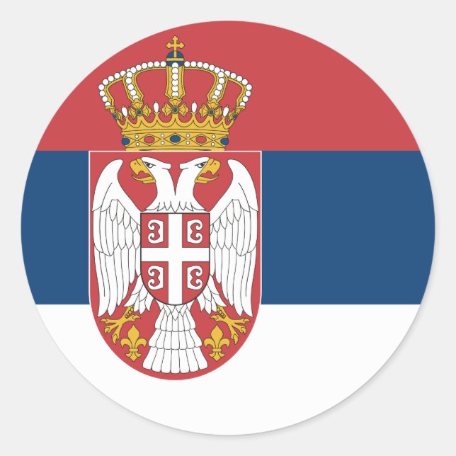 Serbia (Serbian) Flag Classic Round Sticker (Front)
