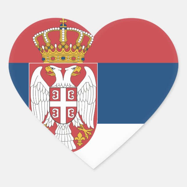 Serbia (Serbian) Flag Heart Sticker (Front)