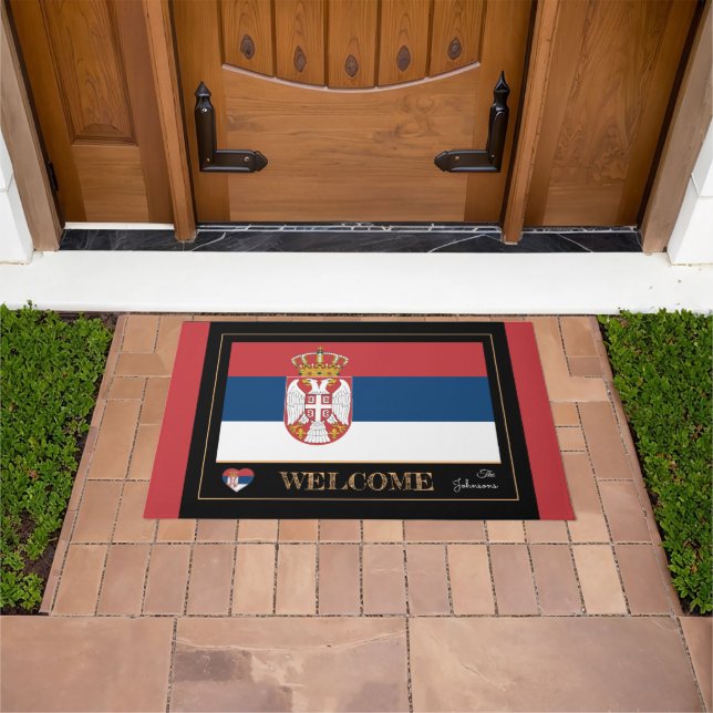 Serbia & Serbian Flag house mats /sports Welcome (Outdoor)