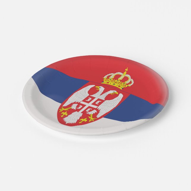 Serbia Serbian Flag Paper Plate (Angled)