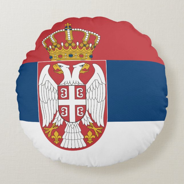 Serbia (Serbian) Flag Round Cushion (Front)