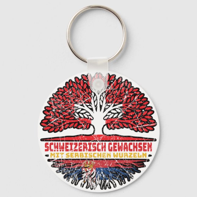 Serbia Serbian Swiss Bauzel Key Ring (Front)
