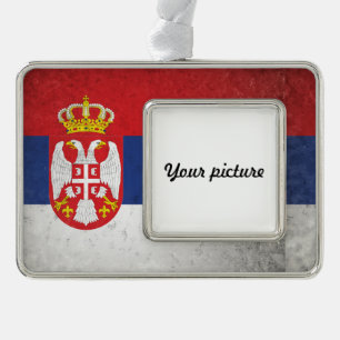 Serbia Silver Plated Framed Ornament