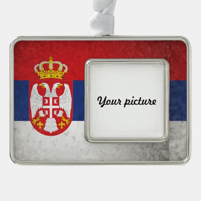 Serbia Silver Plated Framed Ornament (Front)