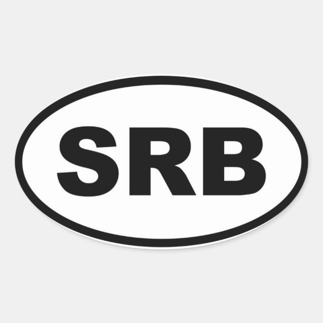 Serbia SRB European Oval Sticker (Front)