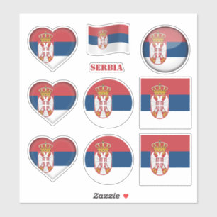 Serbia stickers & Serbian Flag, Heart /sports