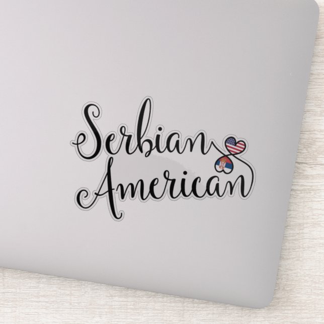 Serbian American Flag Heart, Serbia (Detail)