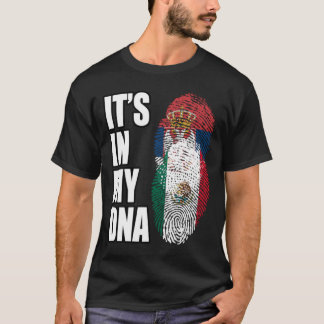 Serbian And Mexican Vintage Heritage DNA Flag T-Shirt