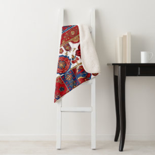 Serbian carpet pattern 6 sherpa blanket