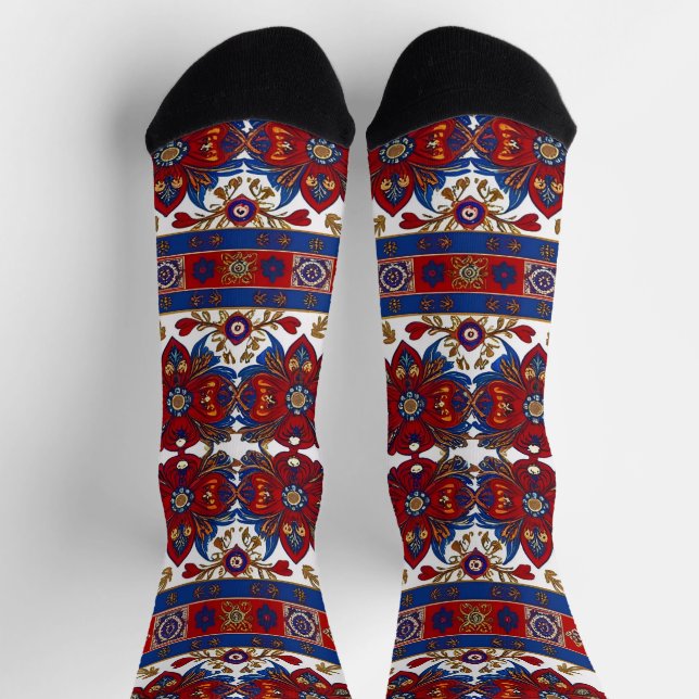 Serbian carpet pattern 8 socks (Top)