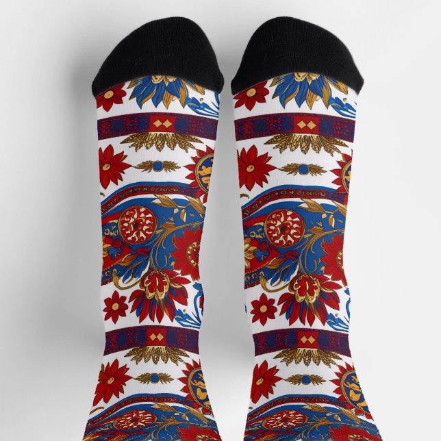 Serbian carpet pattern socks (Top)