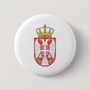 Serbian coat of arms 6 cm round badge