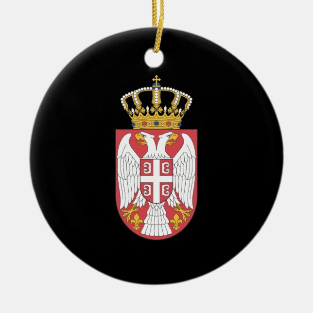 Serbian coat of arms ceramic tree decoration (Front)