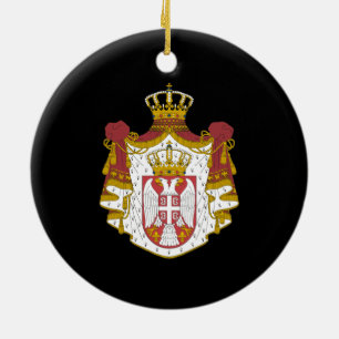 Serbian coat of arms ceramic tree decoration