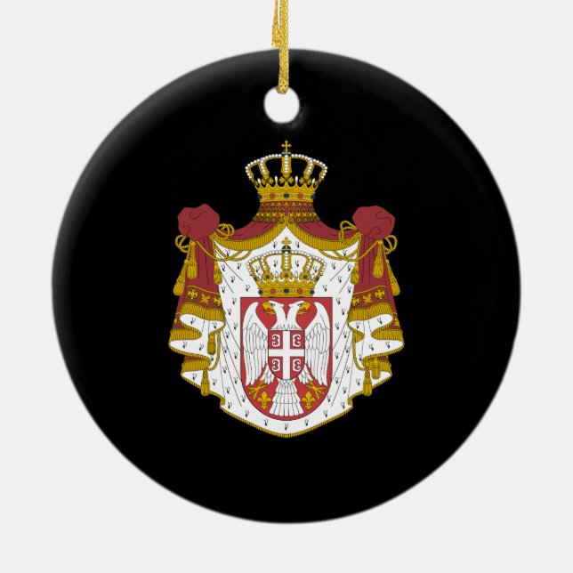 Serbian coat of arms ceramic tree decoration (Back)