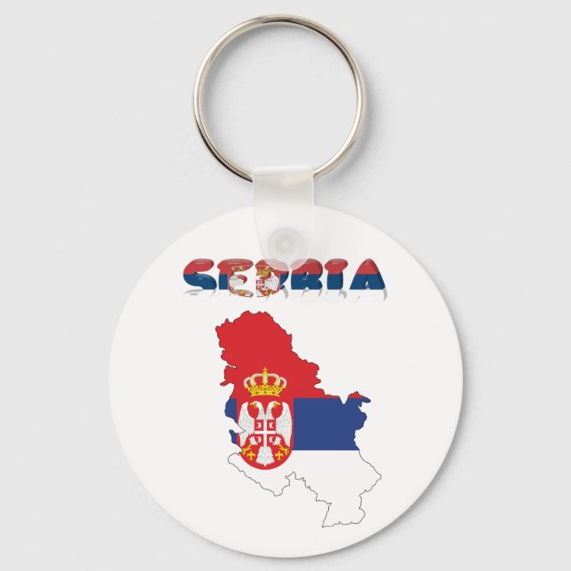 Serbian country flag key ring (Front)