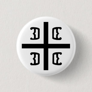 Serbian Cross 3 Cm Round Badge