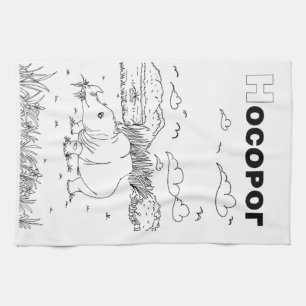 serbian cyrillic rhino tea towel