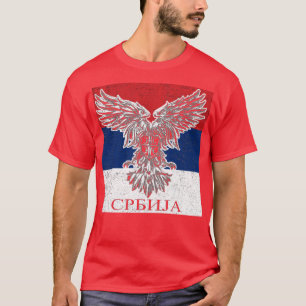 Serbian Eagle Coat of Arms Flag T-Shirt