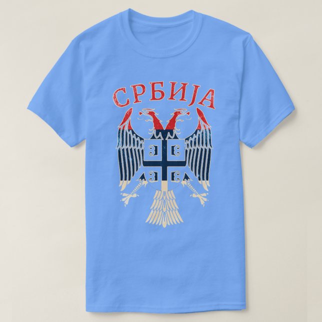 Serbian Eagle Cyrillic 2 T-Shirt (Design Front)