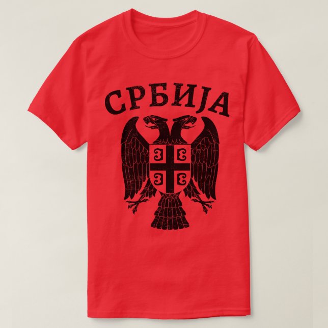 Serbian Eagle Srbija 2 T-Shirt (Design Front)