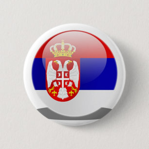 Serbian Flag 6 Cm Round Badge