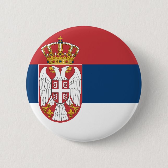 Serbian Flag 6 Cm Round Badge (Front)