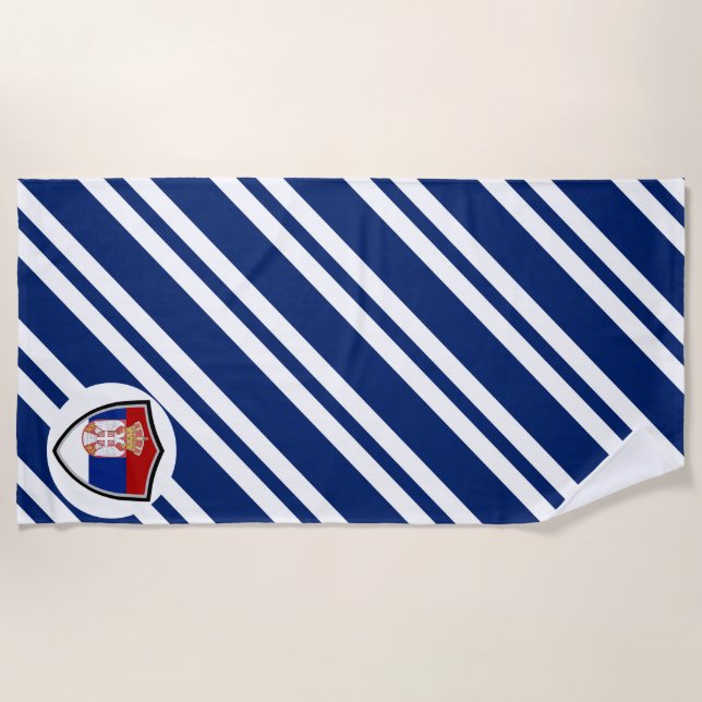 Serbian flag beach towel (Front)