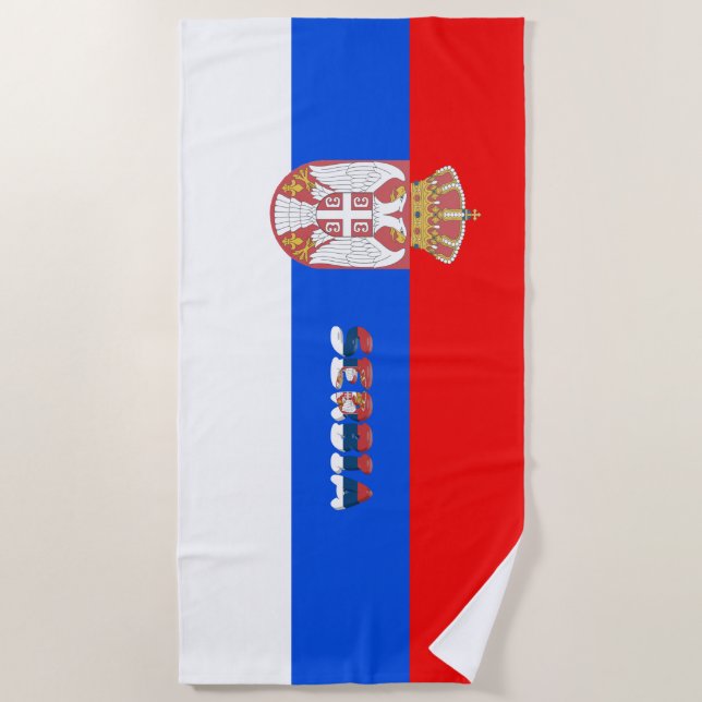 Serbian flag beach towel (Front)