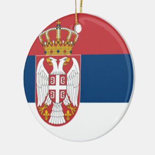 Serbian Flag Ceramic Tree Decoration