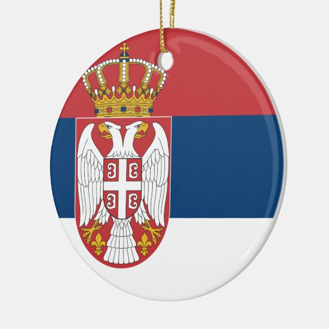 Serbian Flag Ceramic Tree Decoration (Left)