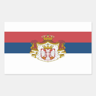 Serbian Flag & Coat of Arms, Flag of Serbia Rectangular Sticker