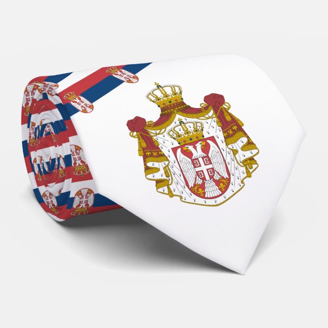 Serbian Flag & Coat of Arms, Flag of Serbia Tie (Rolled)