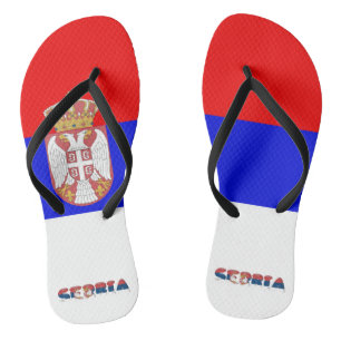 Serbian flag flip flops