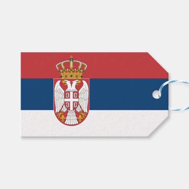 Serbian Flag Gift Tags (Front (Horizontal))