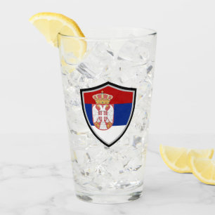 Serbian flag glass