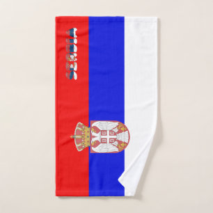 Serbian flag hand towel