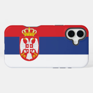 Serbian Flag iPhone 16 Plus Case