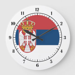 Serbian flag large clock