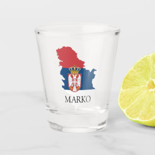 Serbian flag, patriotic shot glass