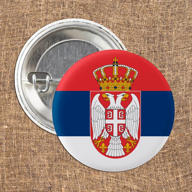 Serbian Flag & Serbia fashion patriot /sports 3 Cm Round Badge (Creator Uploaded)