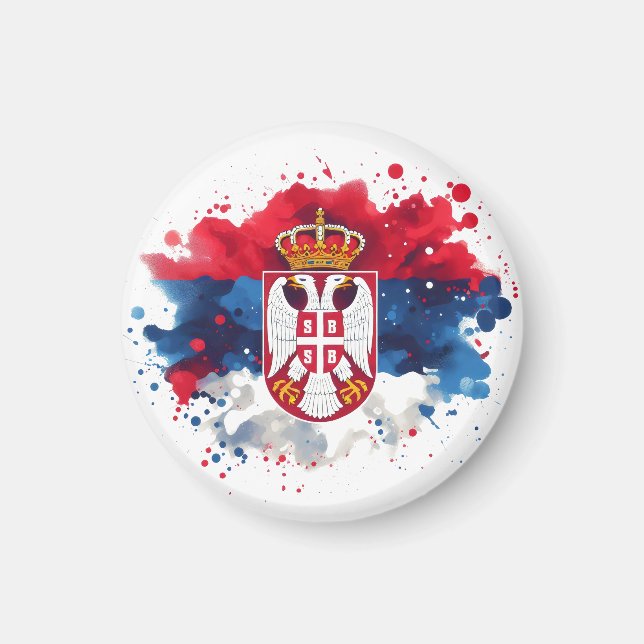 Serbian Flag Serbia  Magnet (Front)