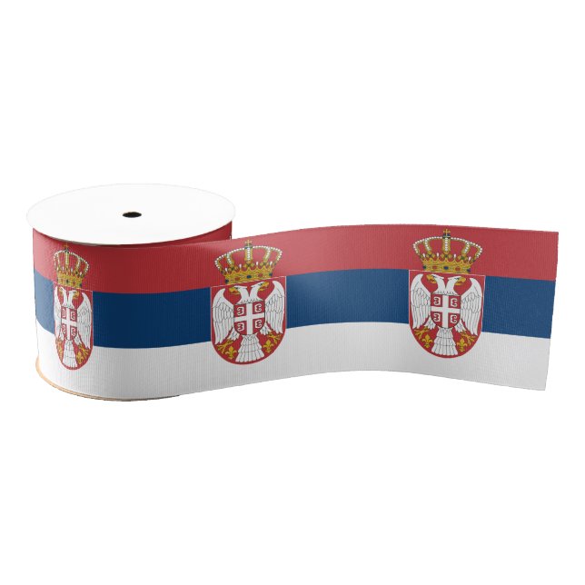 Serbian Flag & Serbia travel, holiday/sports Grosgrain Ribbon (Spool)