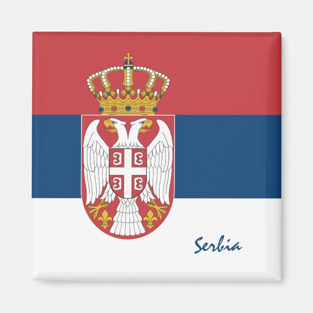Serbian flag & Serbia travel, holiday/sports Magnet (Front)