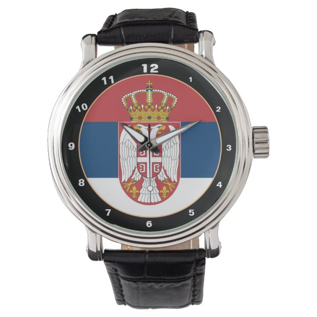 Serbian Flag & Serbia trendy fashion /design Watch (Front)