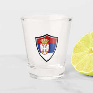 Serbian flag shot glass