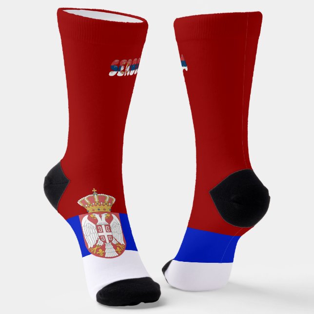 Serbian flag socks (Angled)